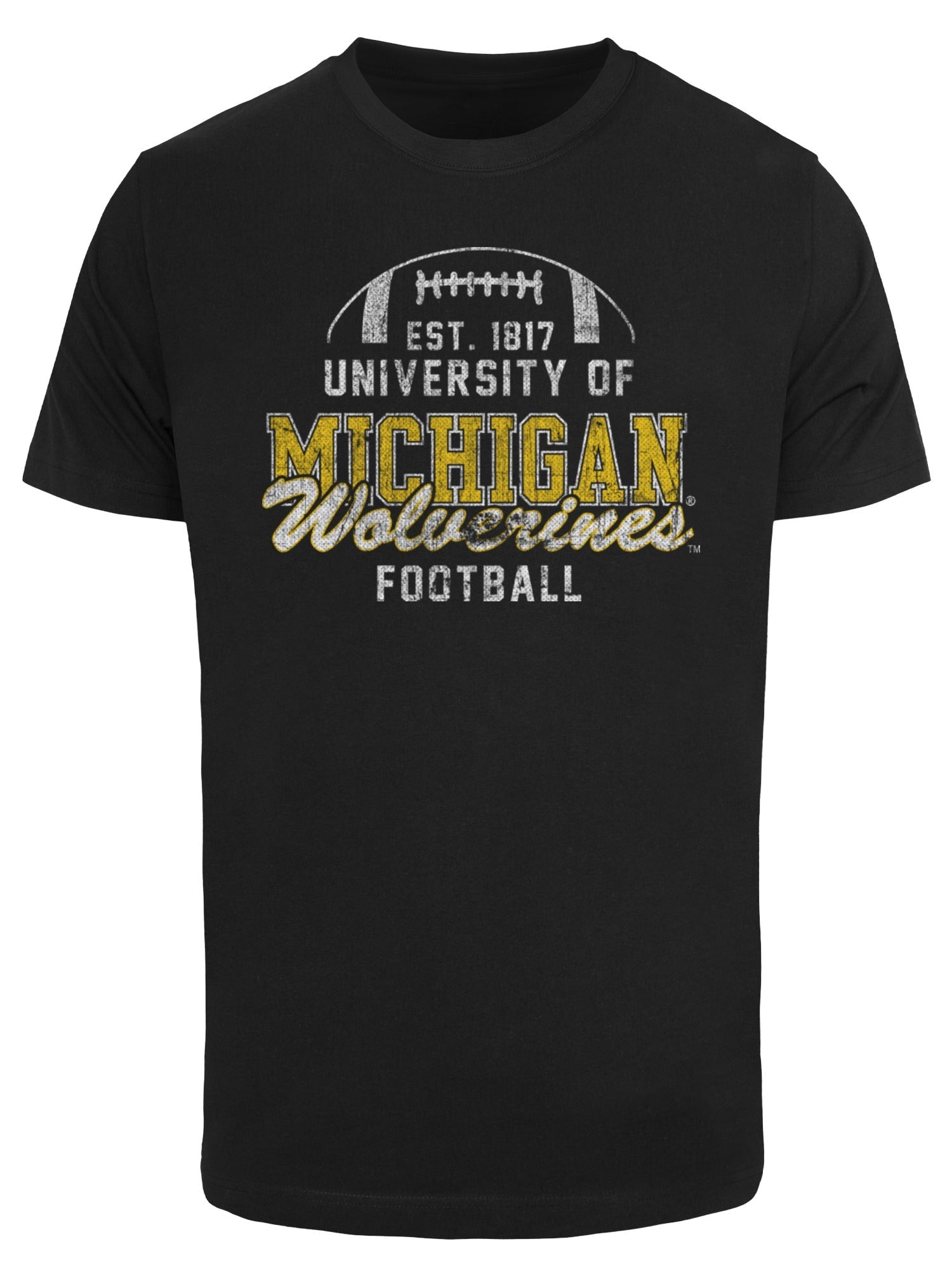 University of Michigan Wolverines Football Vintage Graphic Print T-Shirt - Black 3