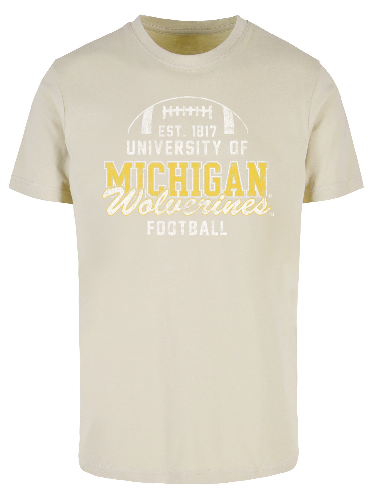 University of Michigan Vintage Michigan Football Graphic Print T-Shirt - Wet Sand 3