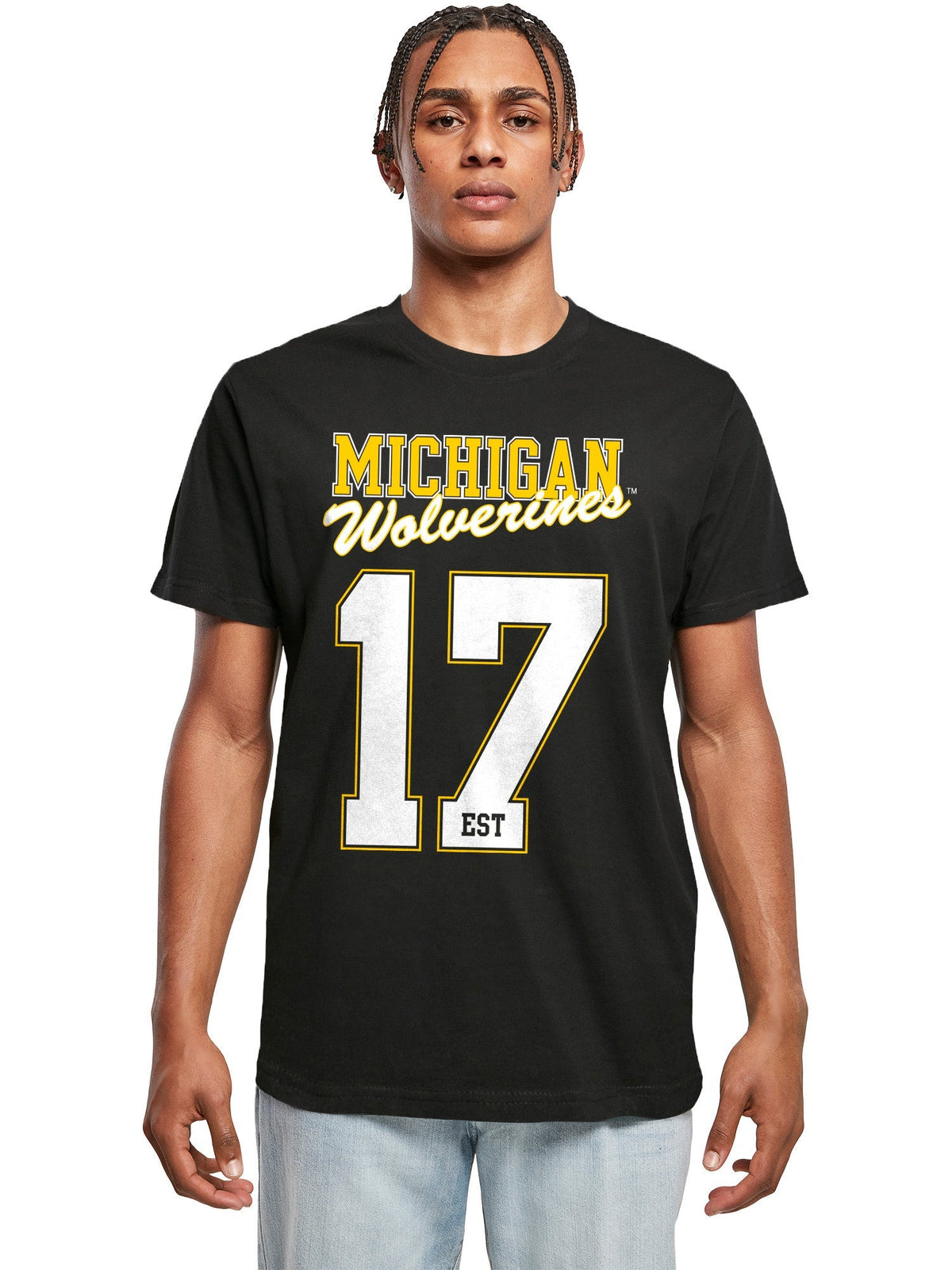 University of Michigan EST.17 Graphic Print T-Shirt - Black