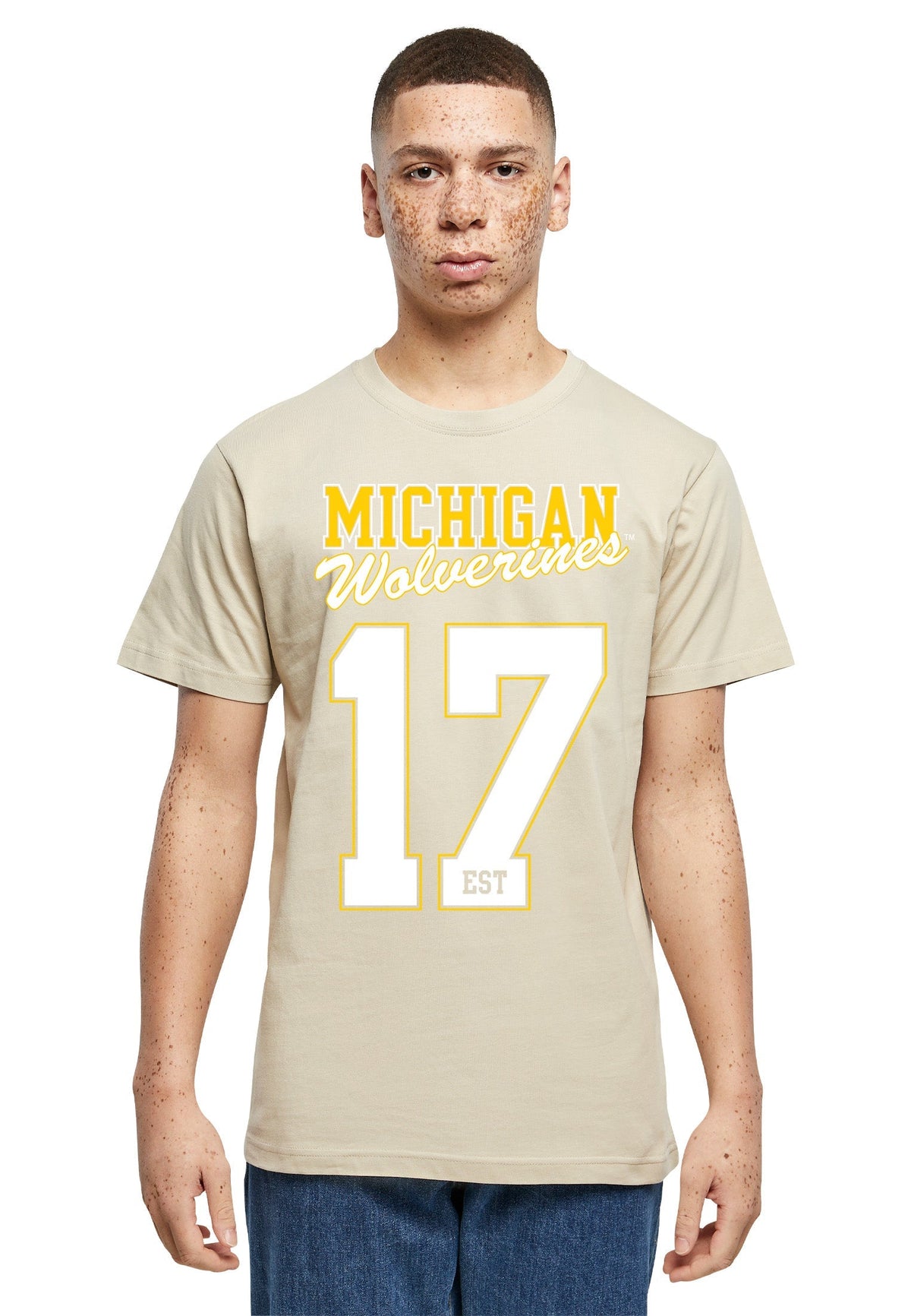 University of Michigan EST.17 Graphic Print Tee - Wet Sand