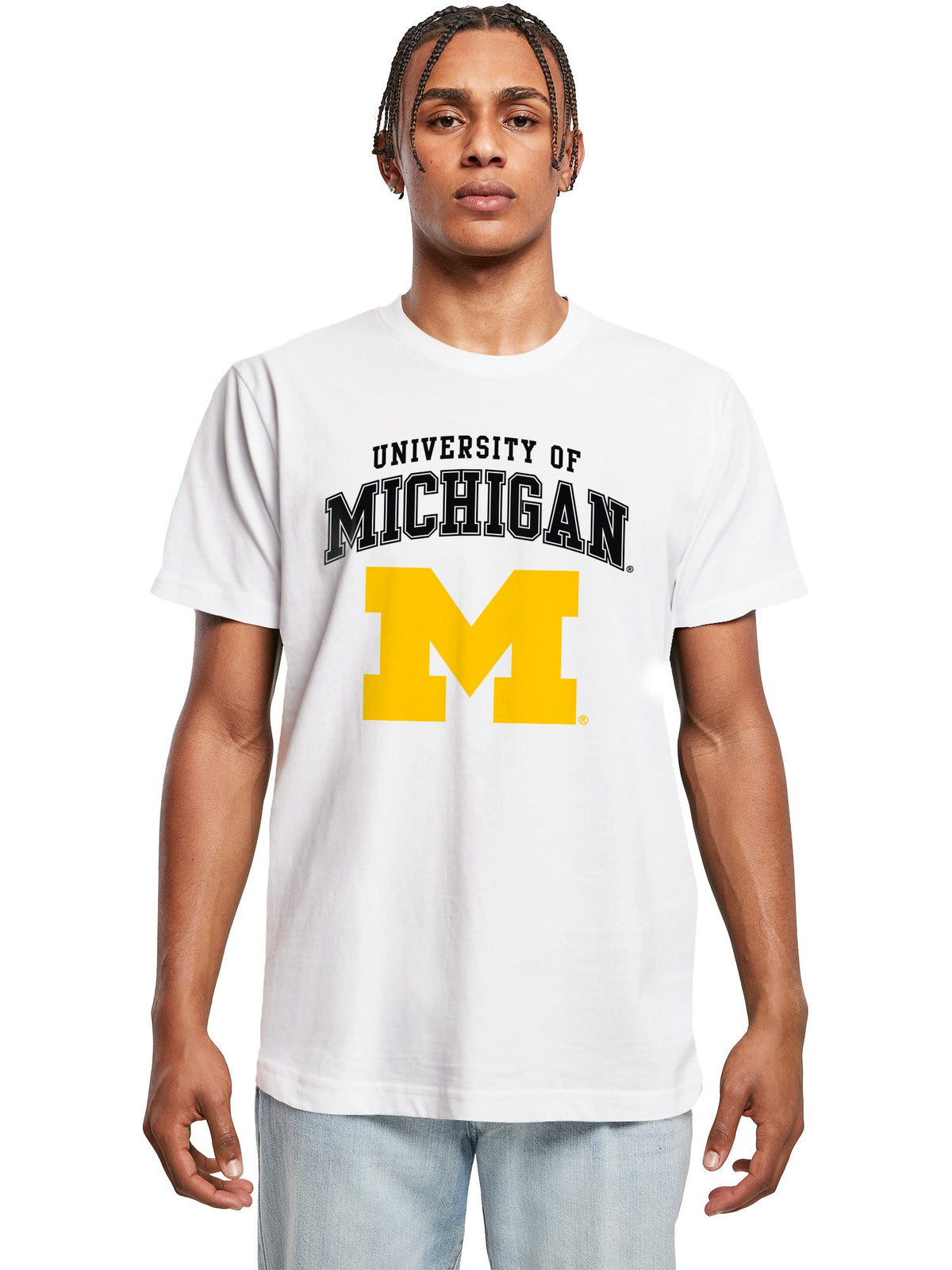 University of Michigan M Print T-Shirt -  White