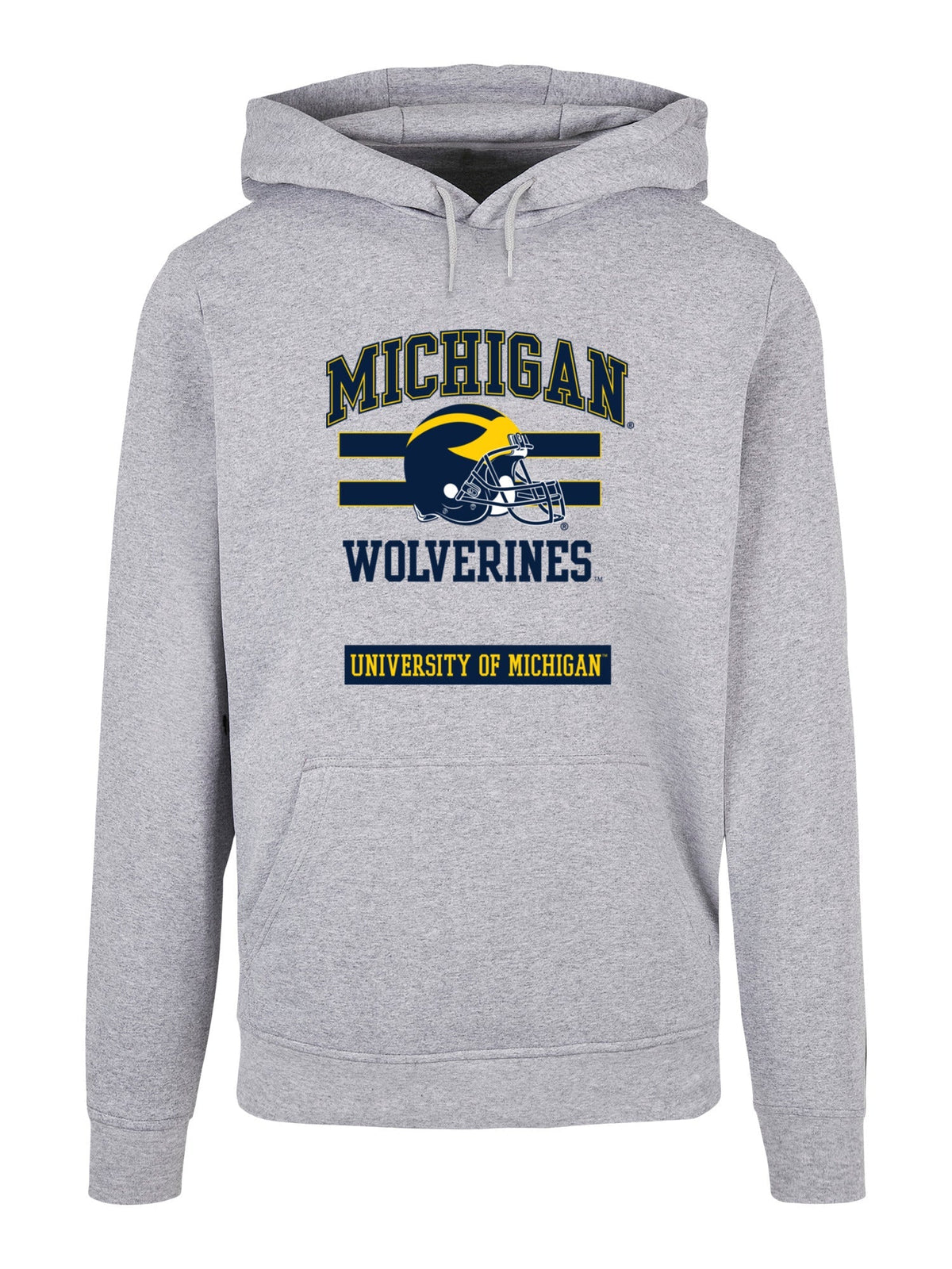 University of Michigan Vintage Wolverines with Helmet Hoodie - Heather Grey 3
