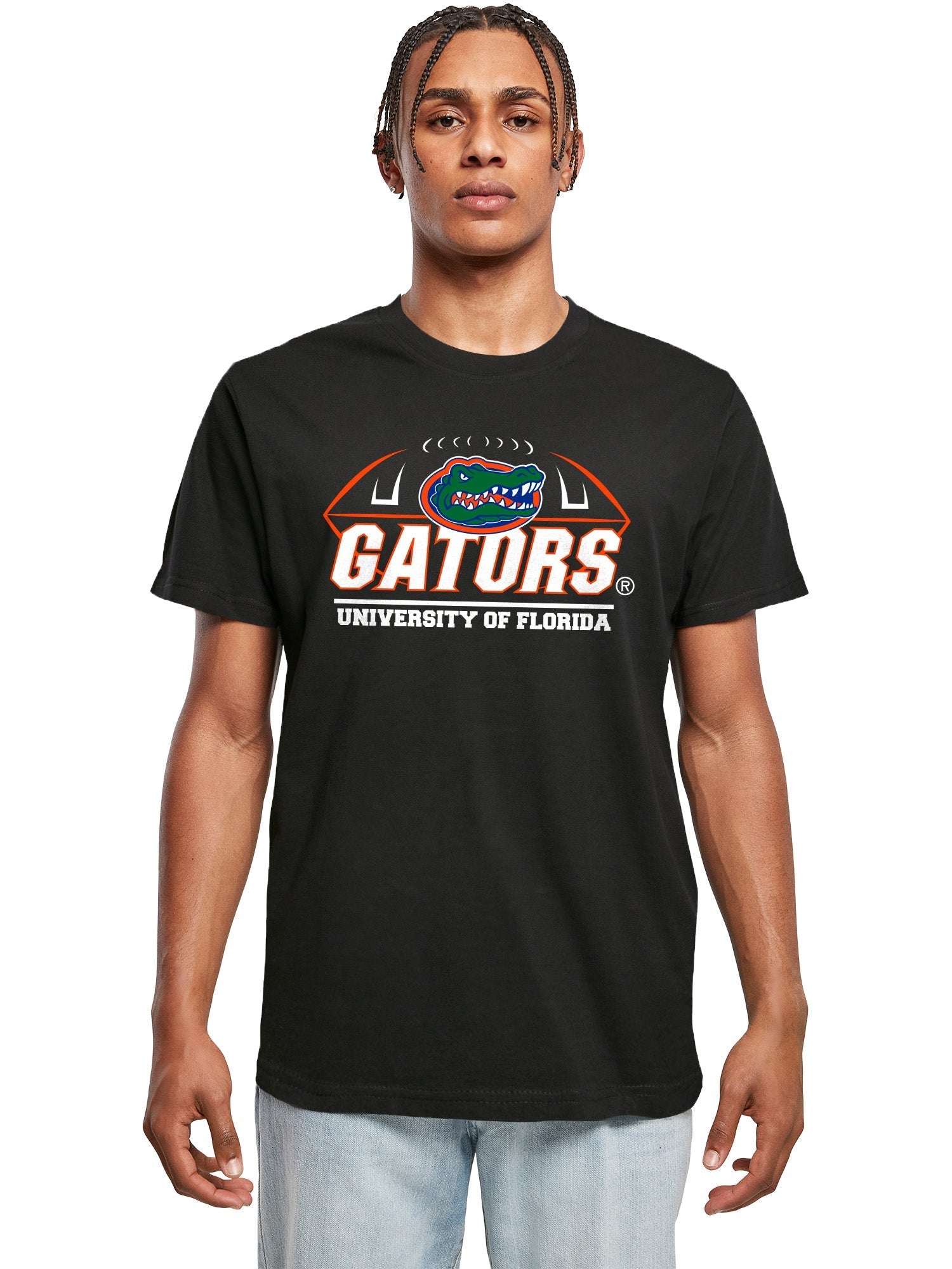 University of Florida Gators with Football Graphic Print Tee - Black 1