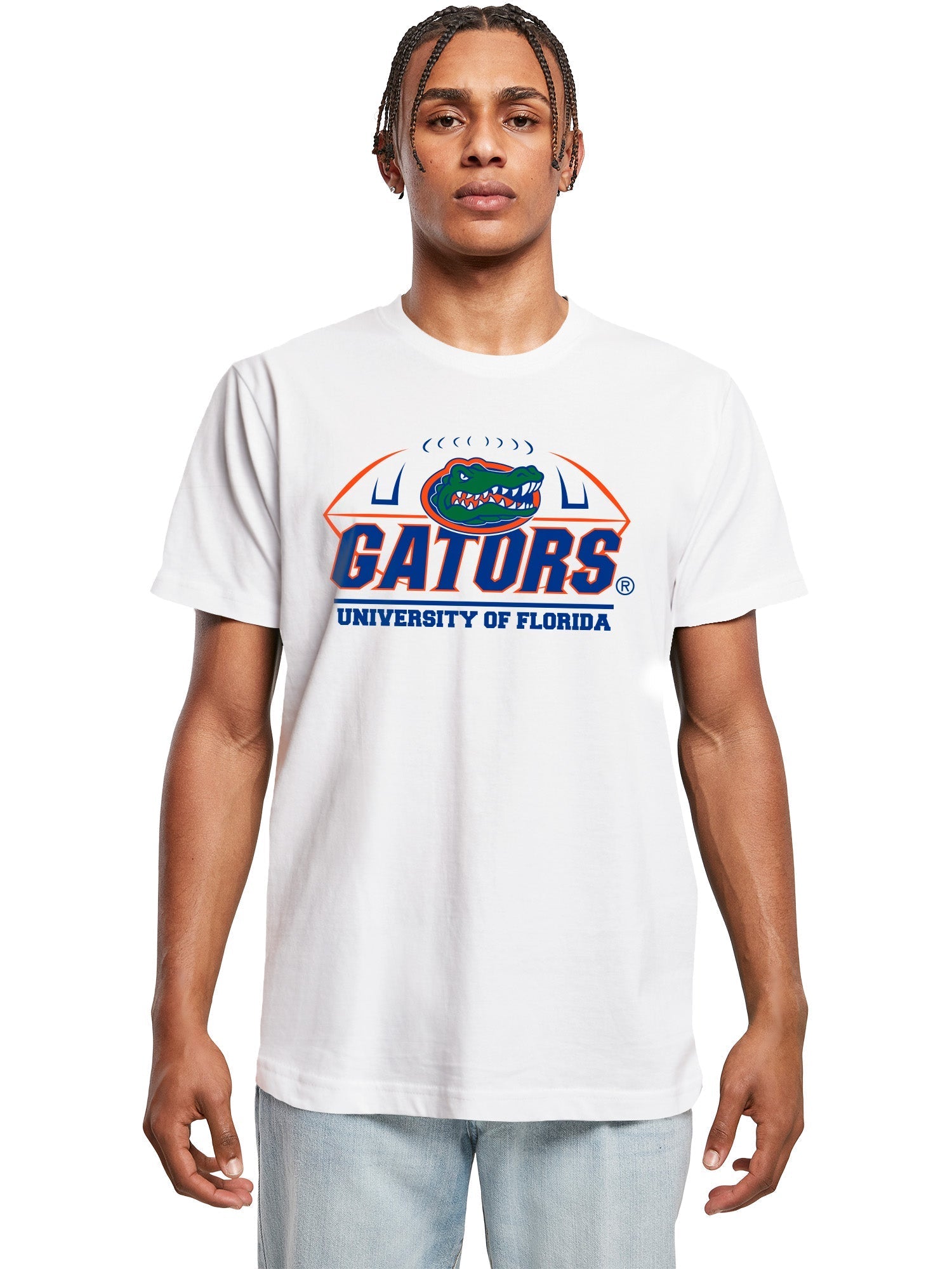 University of Florida Gators with Football Graphic Print Tee - White 1