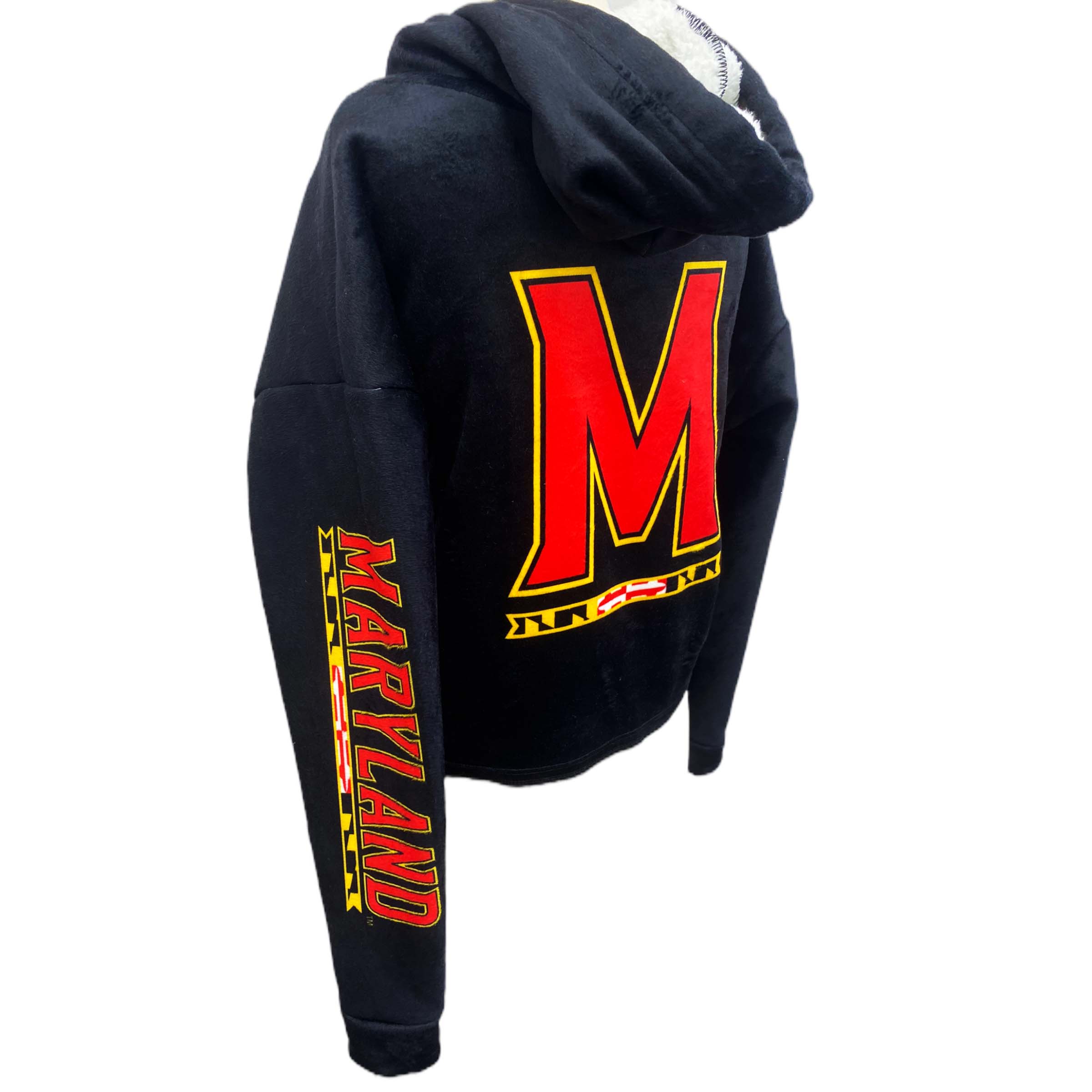 Maryland Terps Black Varsity Furry Hoodie 8