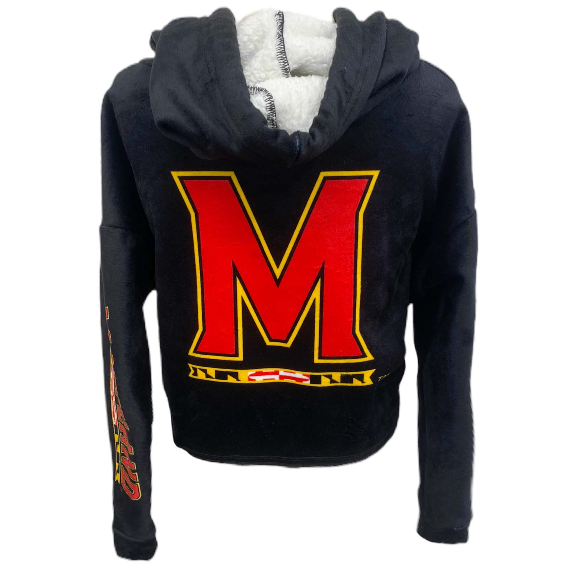 Maryland Terps Black Varsity Furry Hoodie 6