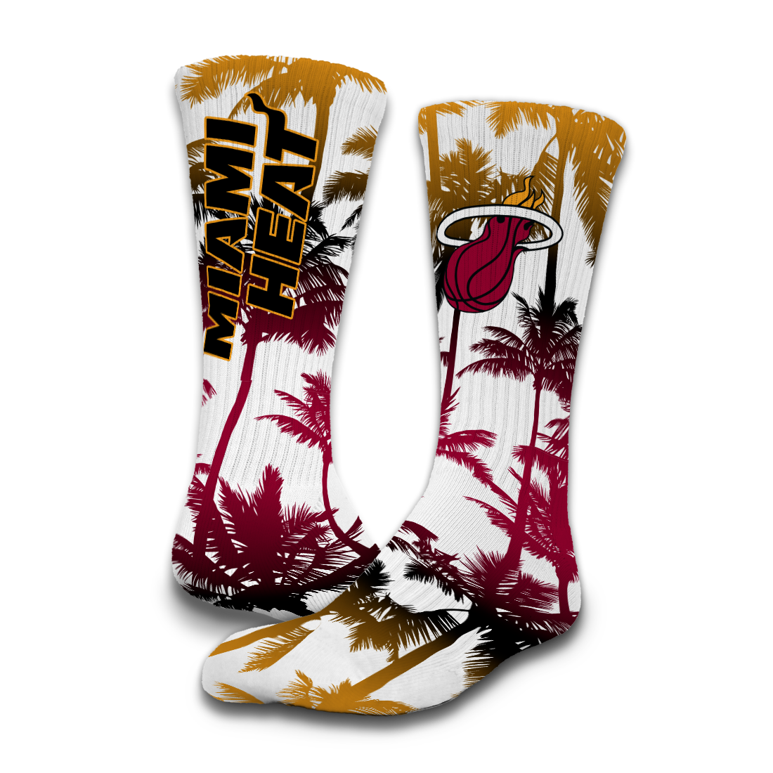 Miami Heat Palm Tree Socks 1