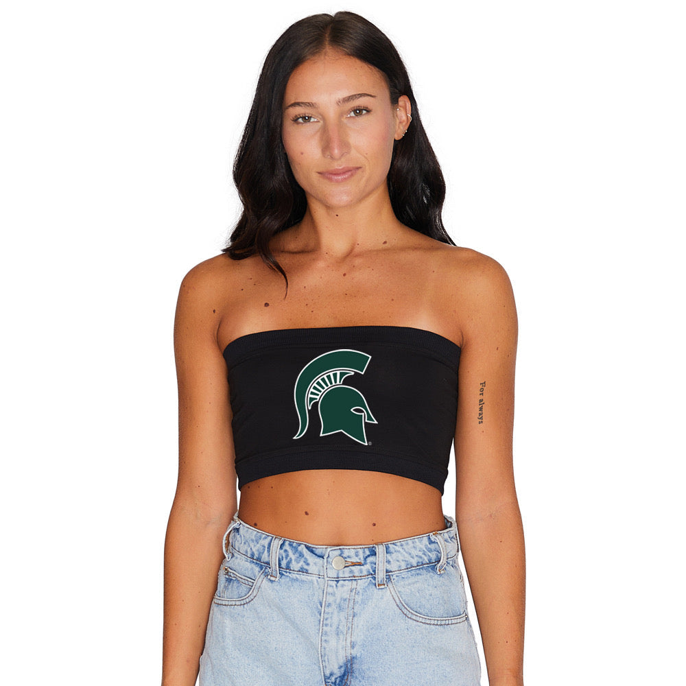 Michigan State Black Bandeau Top | lojobands
