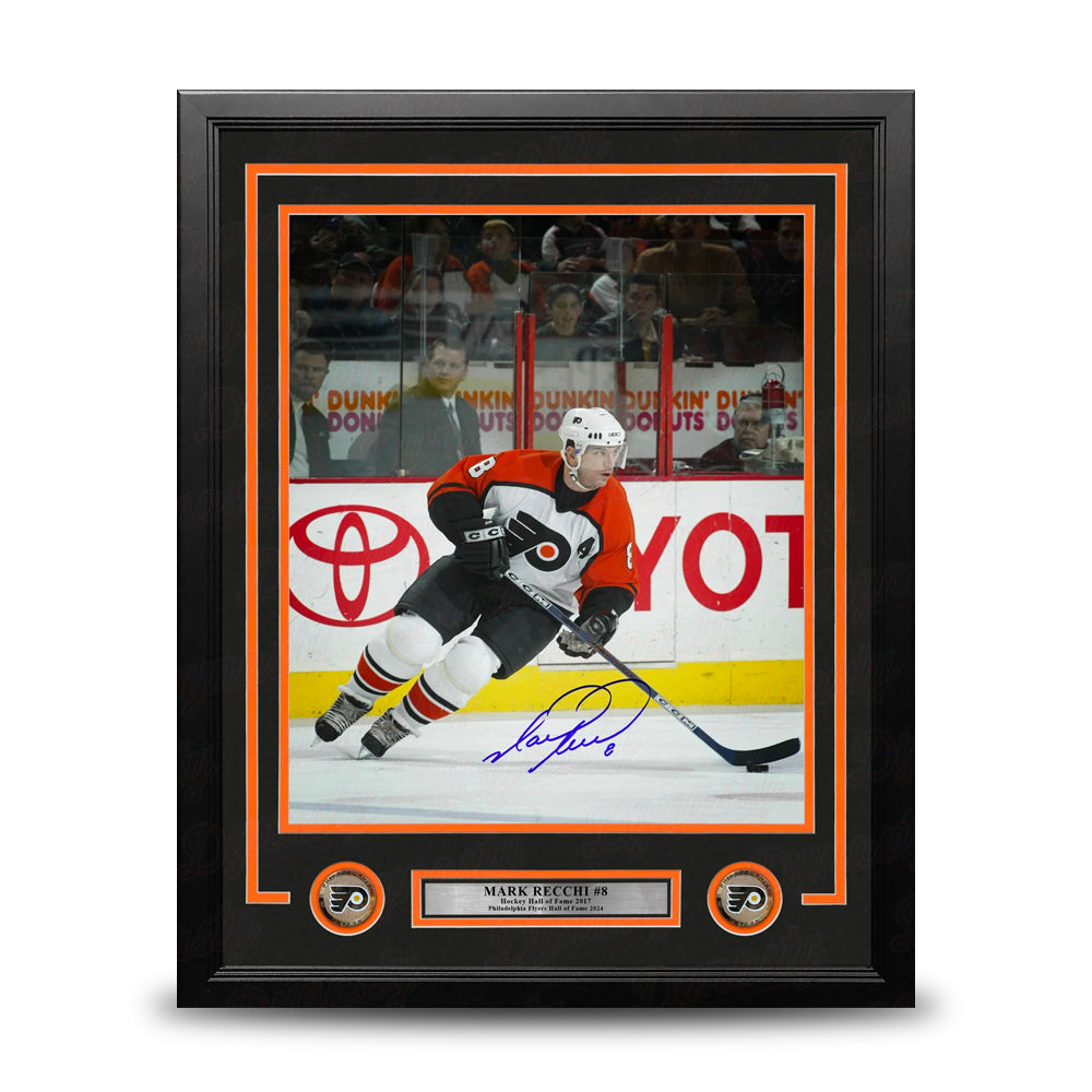 Mark Recchi in Action Philadelphia Flyers Autographed 11" x 14" Framed Hockey Photo 1