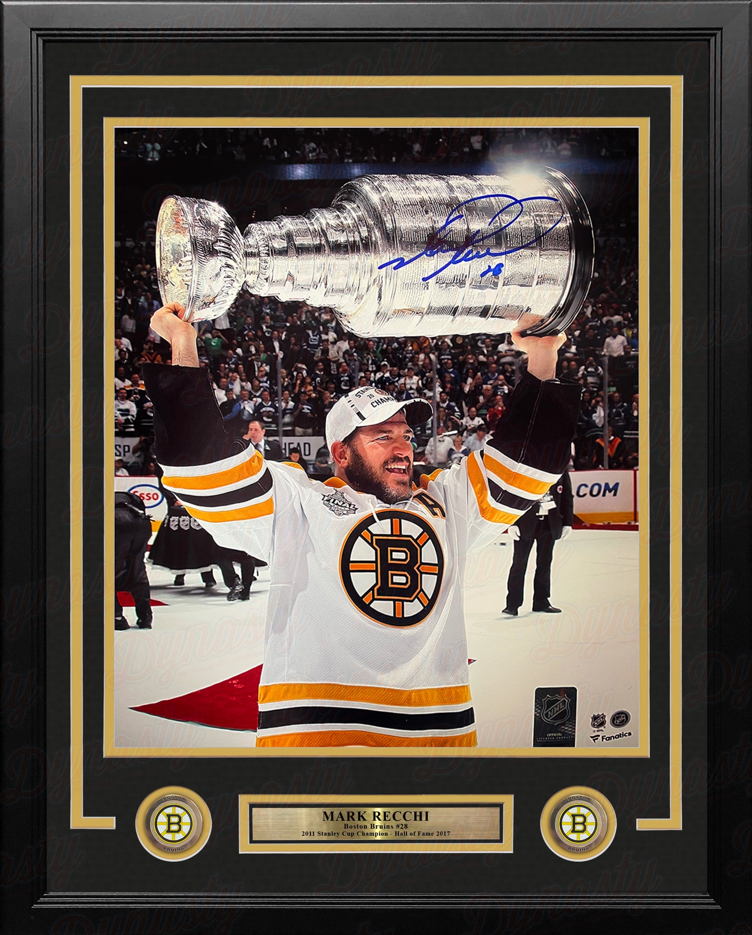 Mark Recchi 2011 Stanley Cup Champions Boston Bruins Autographed 11" x 14" Framed Hockey Photo 2