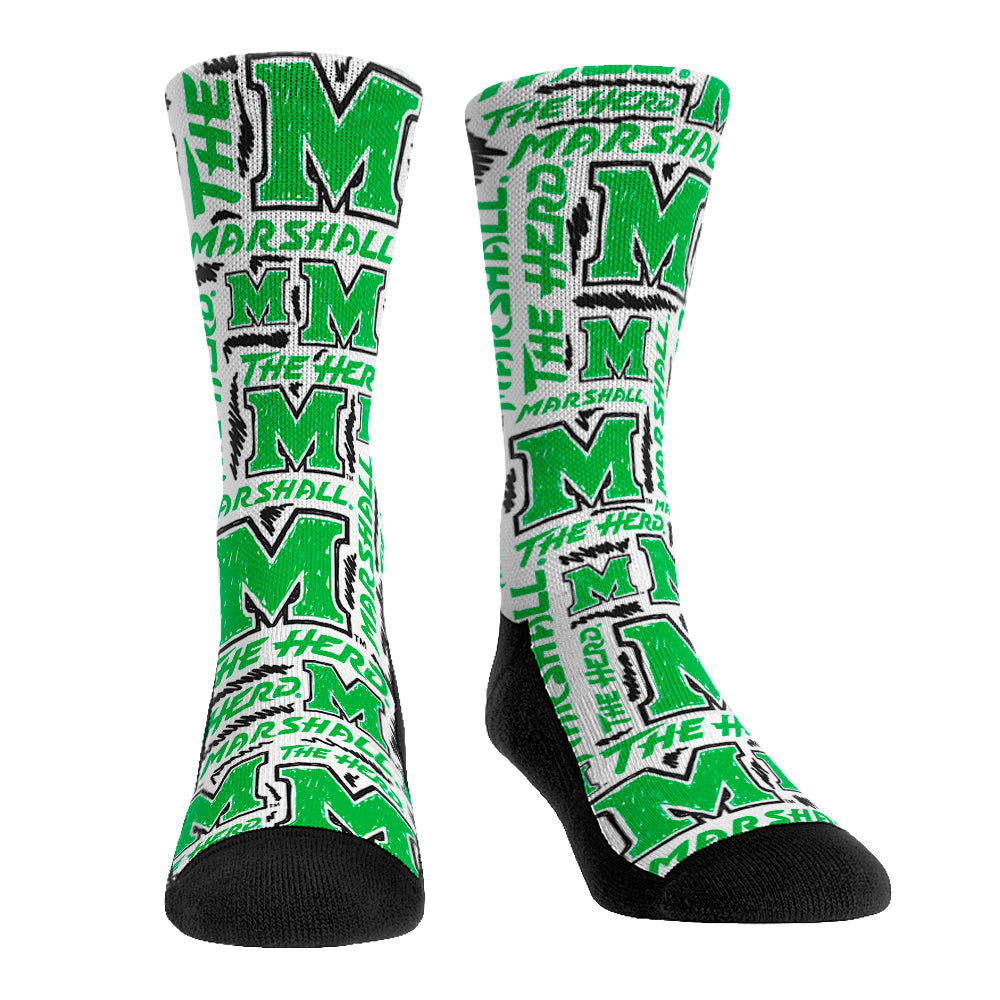 Marshall Thundering Herd - Logo Sketch | Rock 'Em Socks