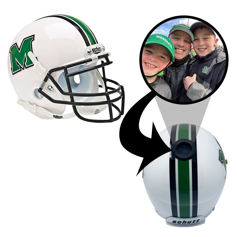 Marshall Thundering Herd College Football Collectible Mini Helmet - Picture Inside - FANZ Collectibles 3