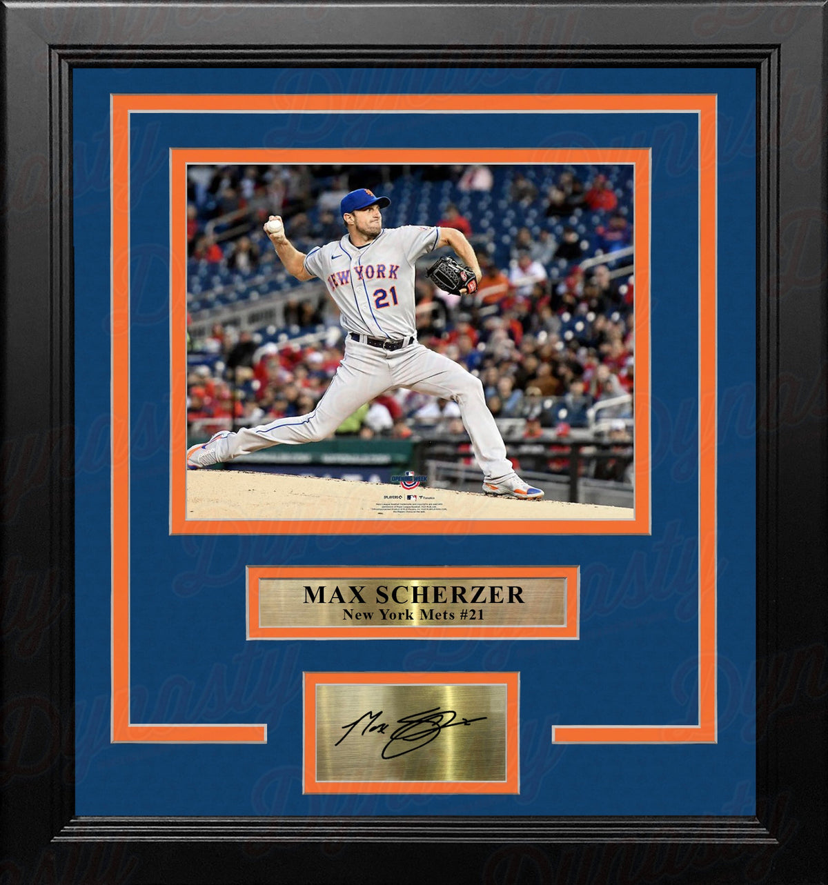 Max Scherzer in Action New York Mets 8" x 10" Framed Baseball Photo with Engraved Autograph 1