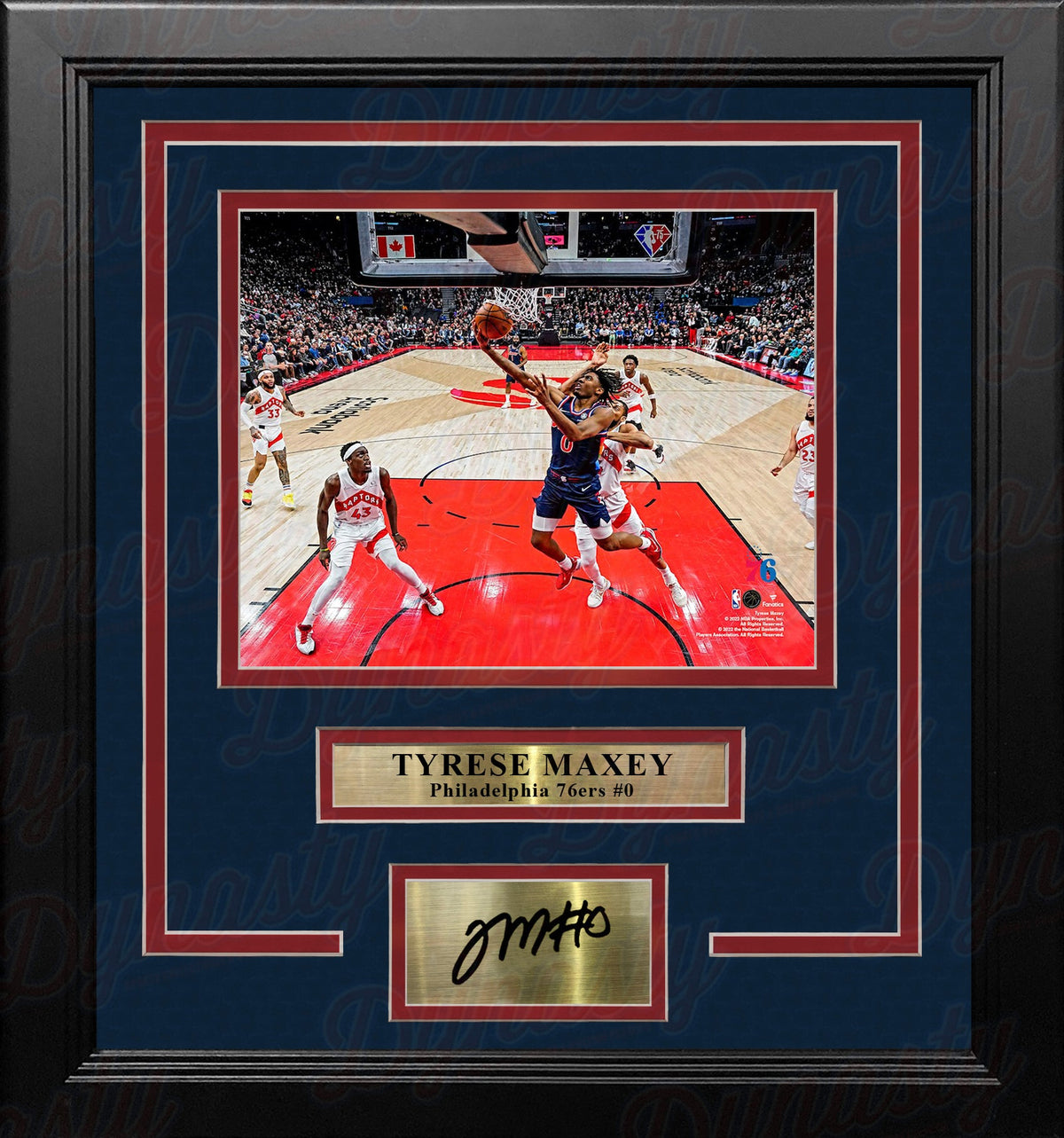 Tyrese Maxey City Edition Action Philadelphia 76ers 8" x 10" Framed Photo with Engraved Autograph 1