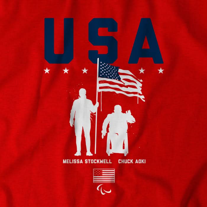 Team USA: Melissa Stockwell and Chuck Aoki Flag Bearers 3