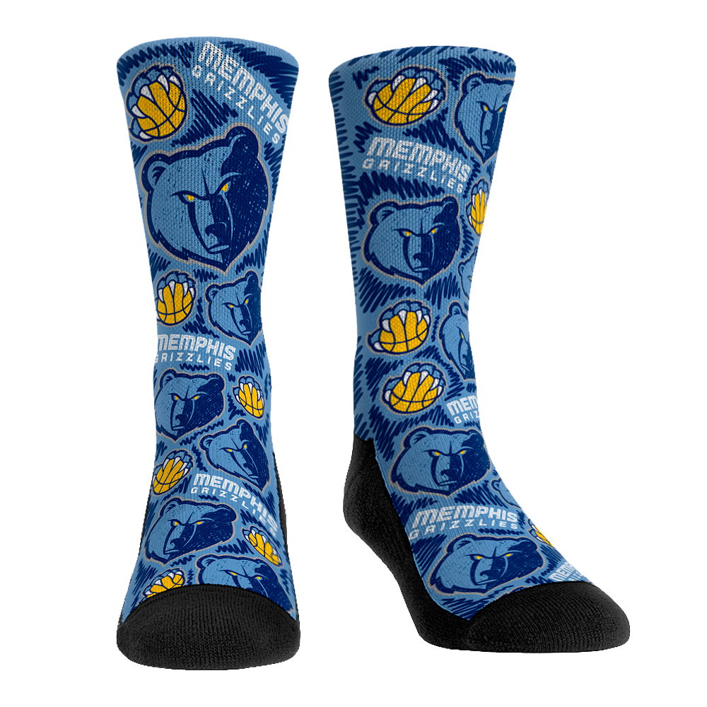 Memphis Grizzlies - Logo Sketch | Rock 'Em Socks 1
