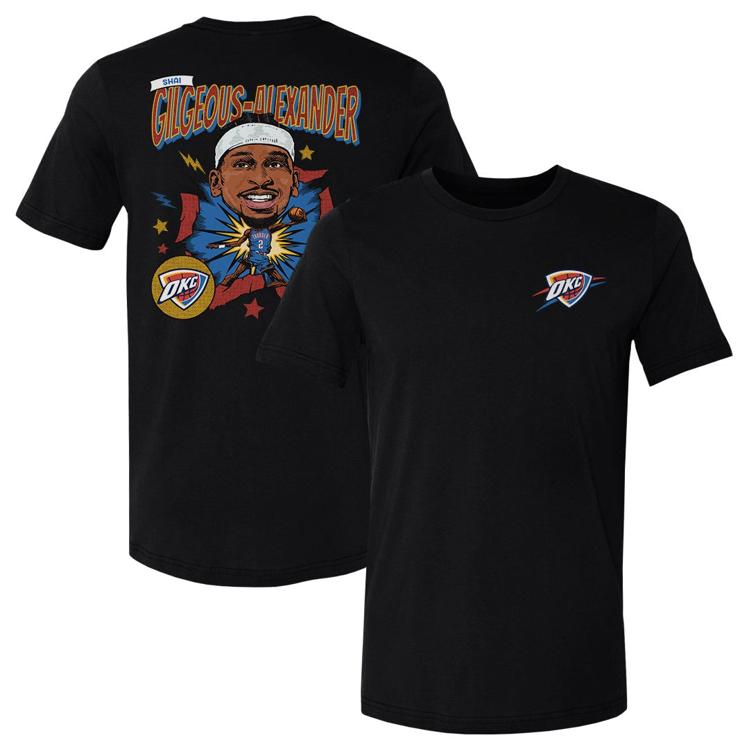 Shai Gilgeous-Alexander Oklahoma City Thunder Caricature F&B WHT 1