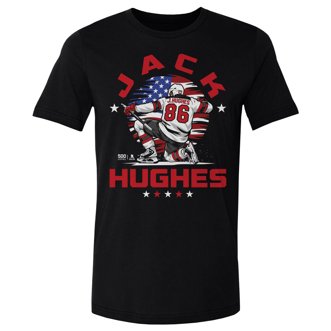 Jack Hughes New Jersey USA Flag Celebration