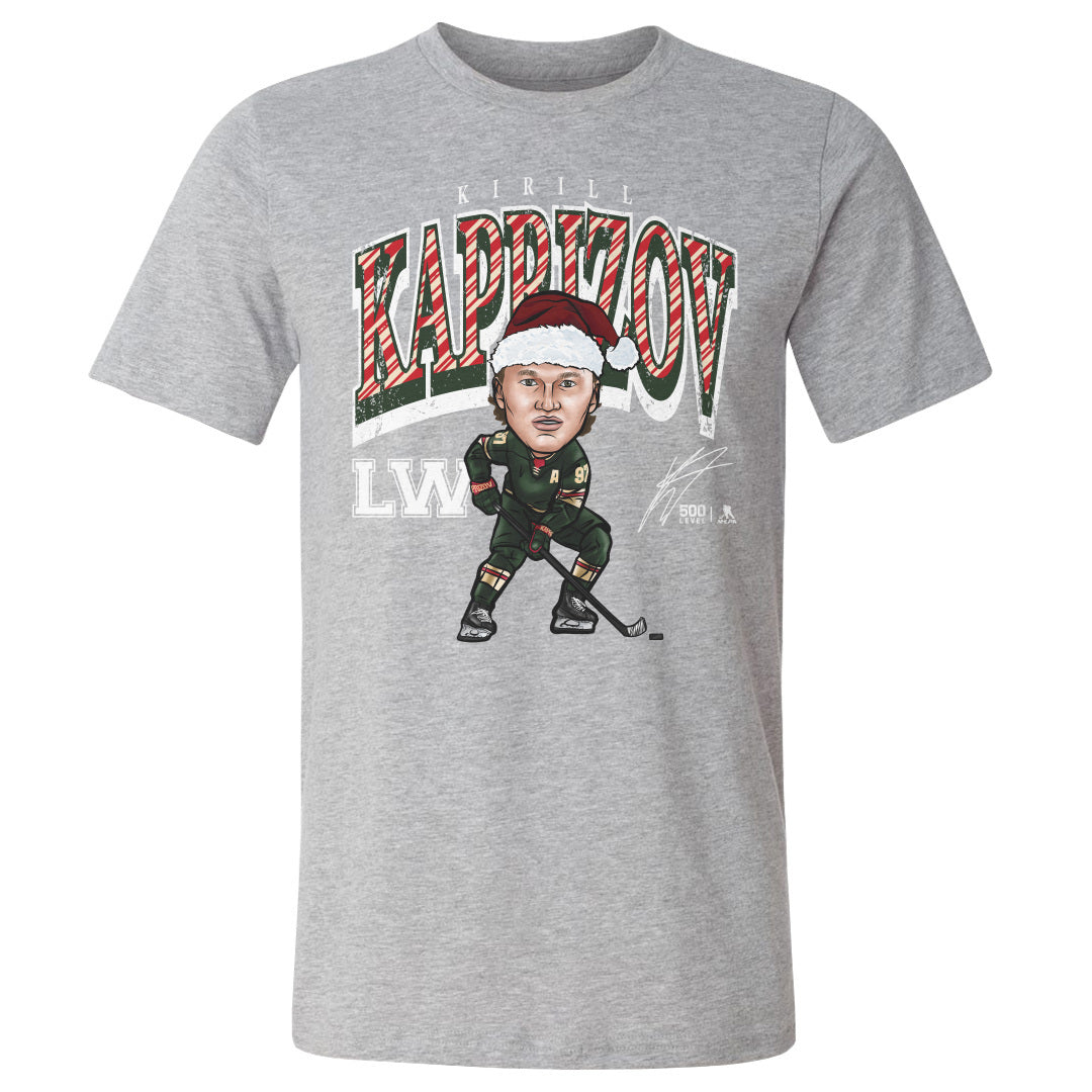 Kirill Kaprizov Minnesota Cartoon Santa Hat 3