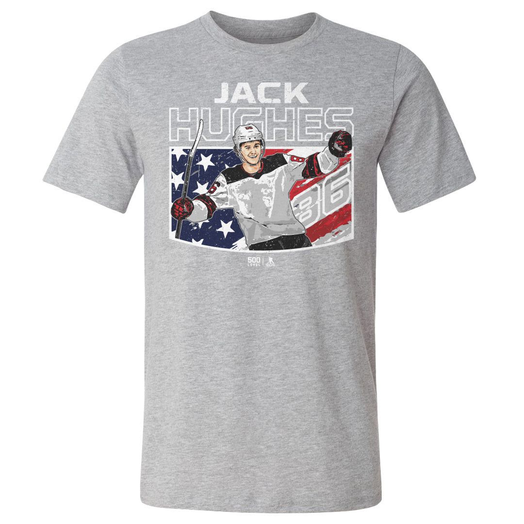 Jack Hughes New Jersey American Flag 1