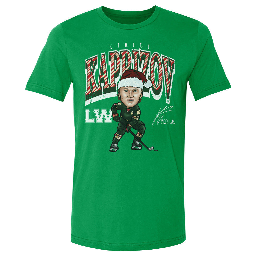 Kirill Kaprizov Minnesota Cartoon Santa Hat
