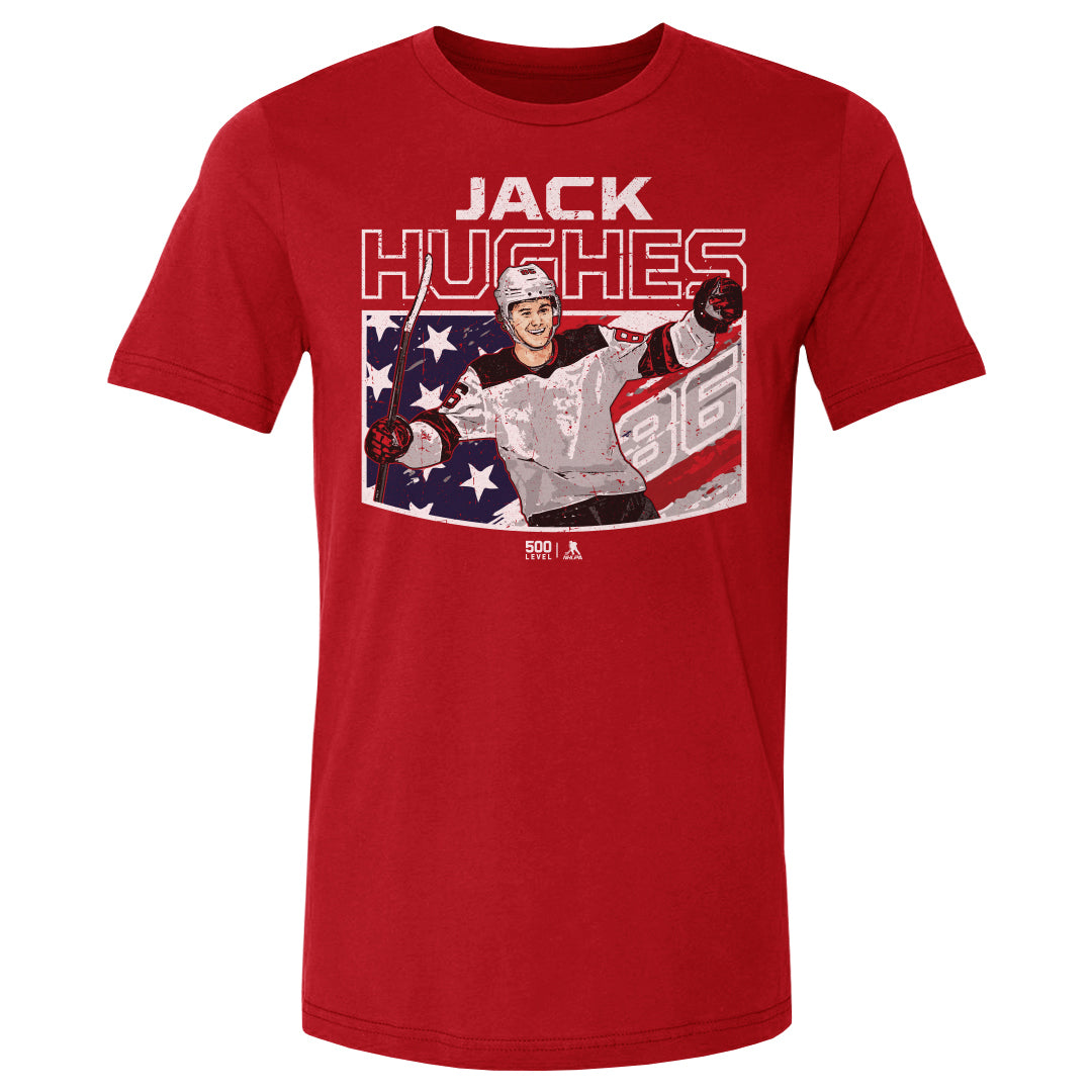 Jack Hughes New Jersey American Flag 2