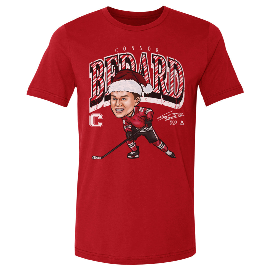 Connor Bedard Chicago Cartoon Santa Hat