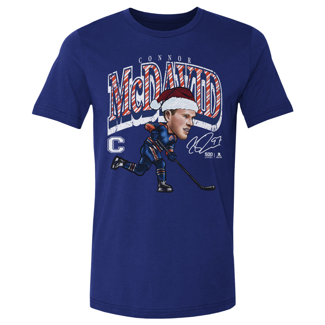 Connor McDavid Edmonton Cartoon Santa Hat
