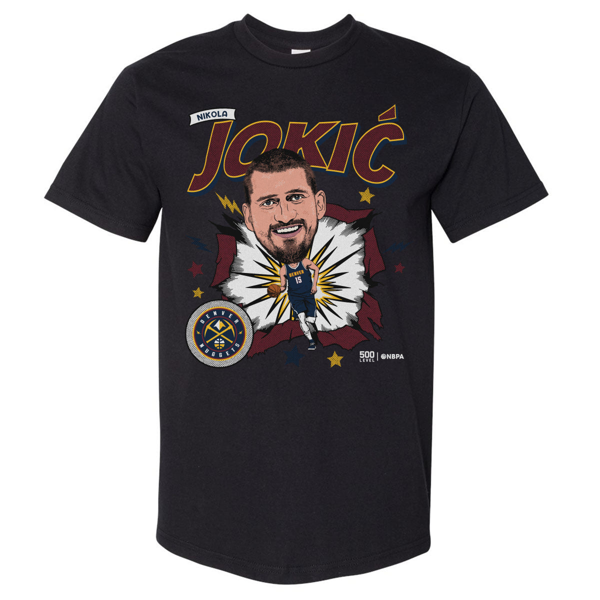 Nikola Jokic Denver Nuggets Caricature Retro 1
