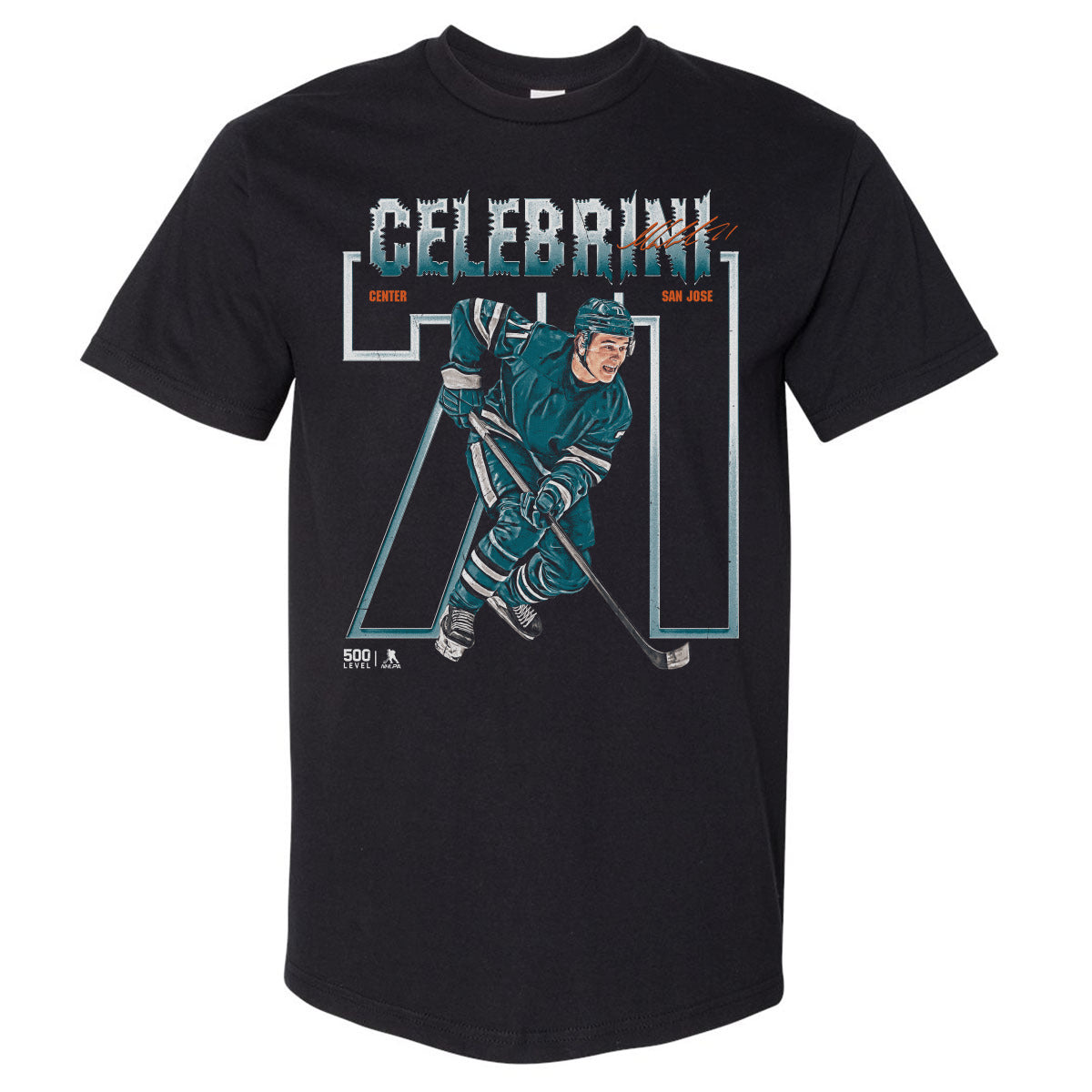 Macklin Celebrini San Jose Number Outline