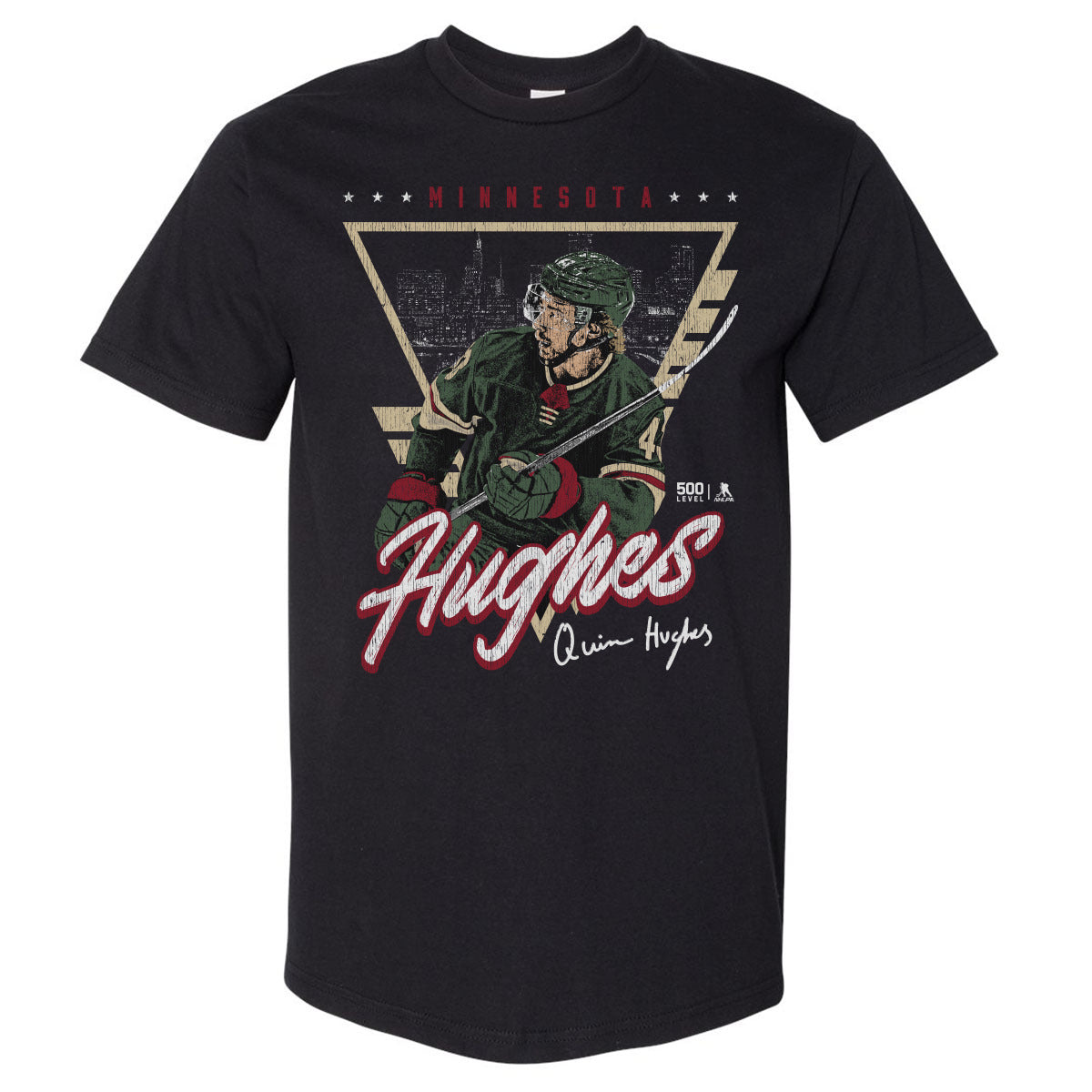 Quinn Hughes Minnesota Triangle Retro