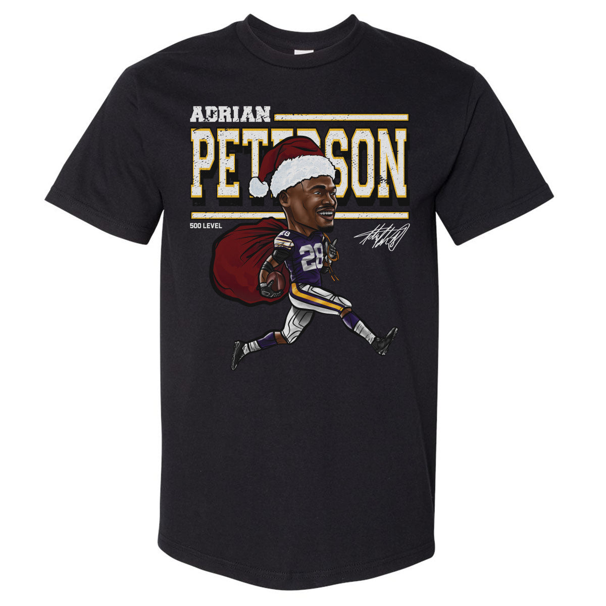 Adrian Peterson Minnesota Cartoon Santa Hat