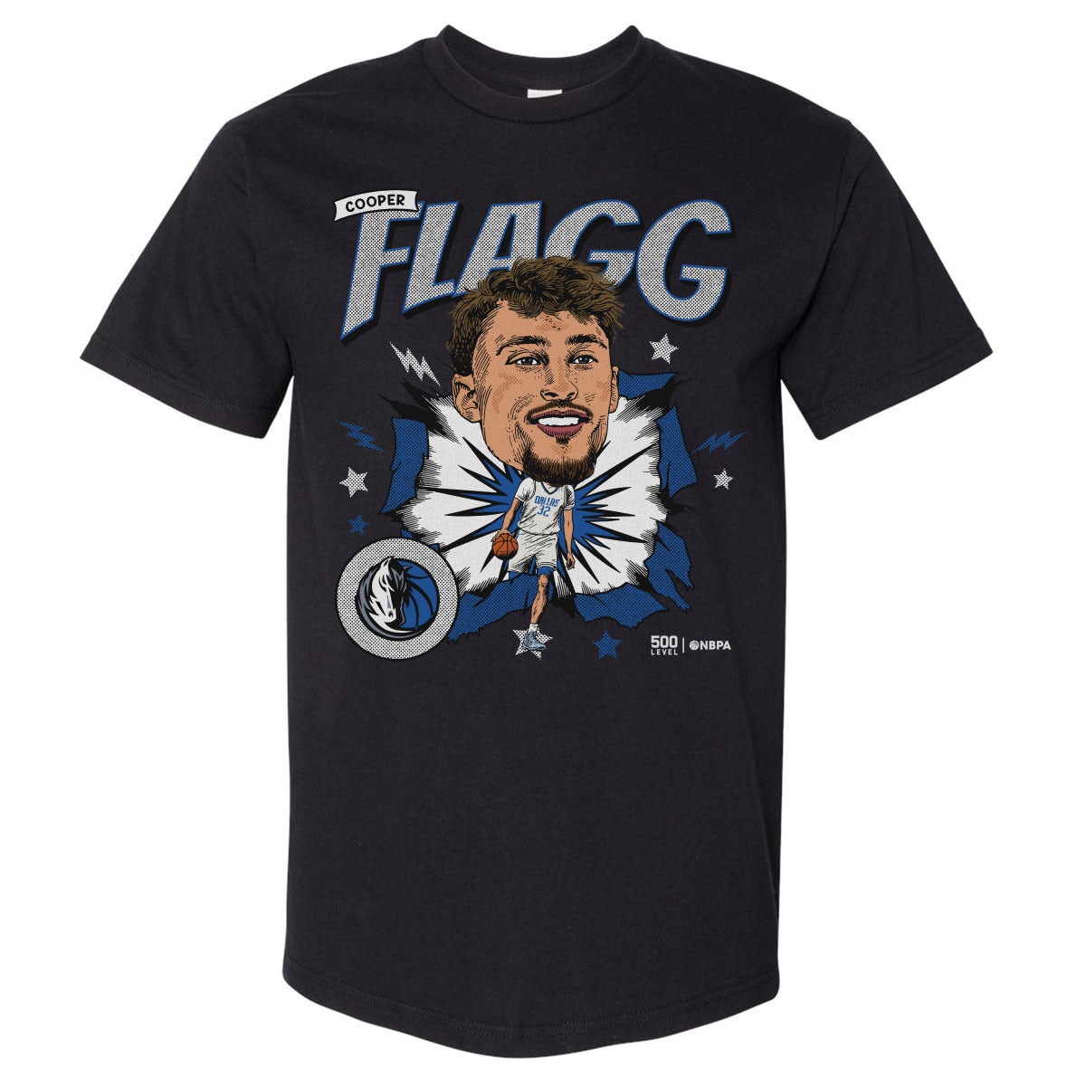 Cooper Flagg Dallas Mavericks Caricature WHT 1