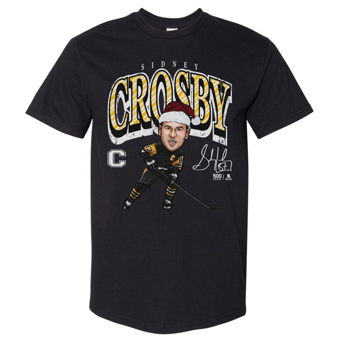 Sidney Crosby Pittsburgh Cartoon Santa Hat