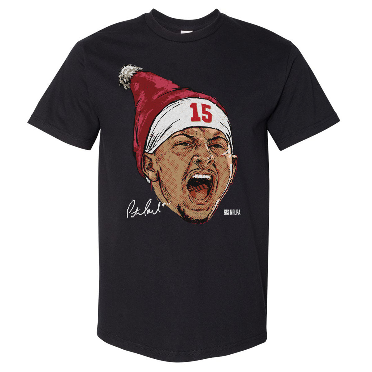 Patrick Mahomes Kansas City Portrait Santa Hat