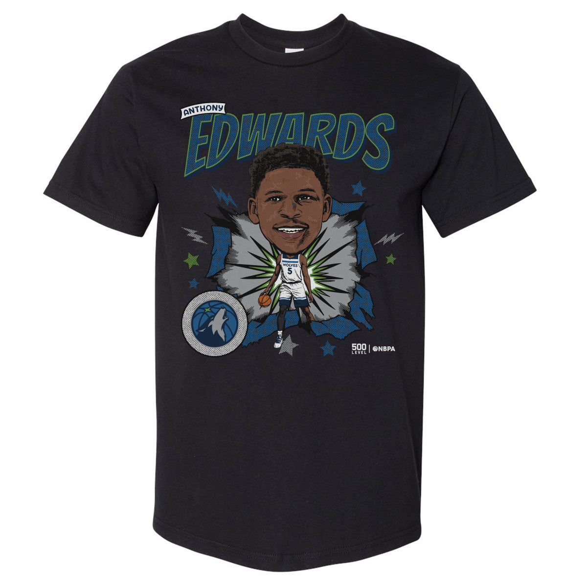 Anthony Edwards Minnesota Timberwolves Caricature Retro