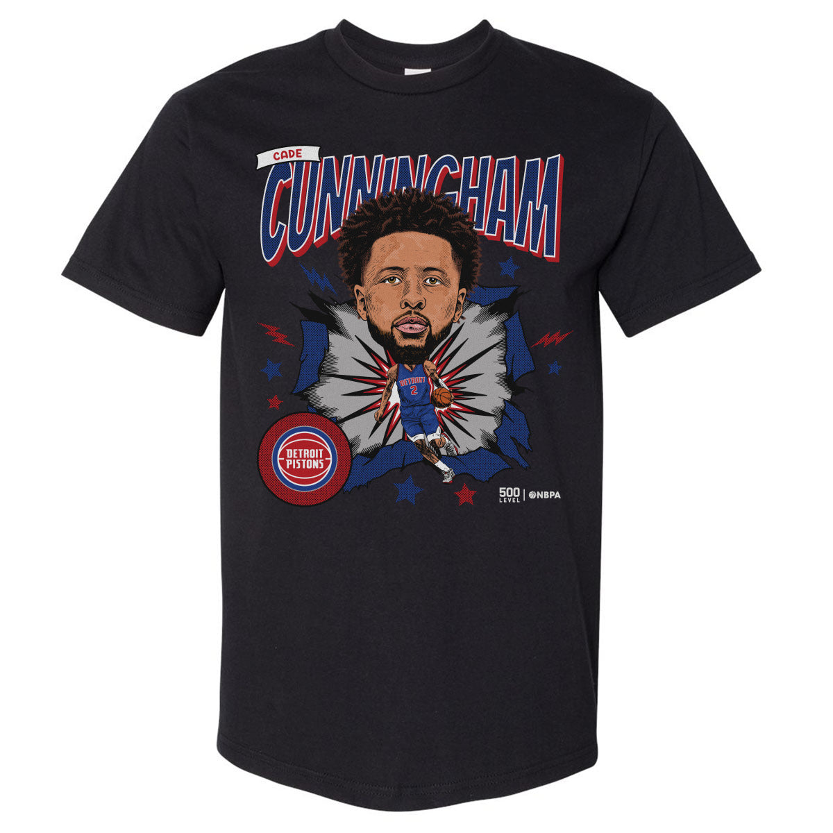 Cade Cunningham Detroit Pistons Caricature WHT 1