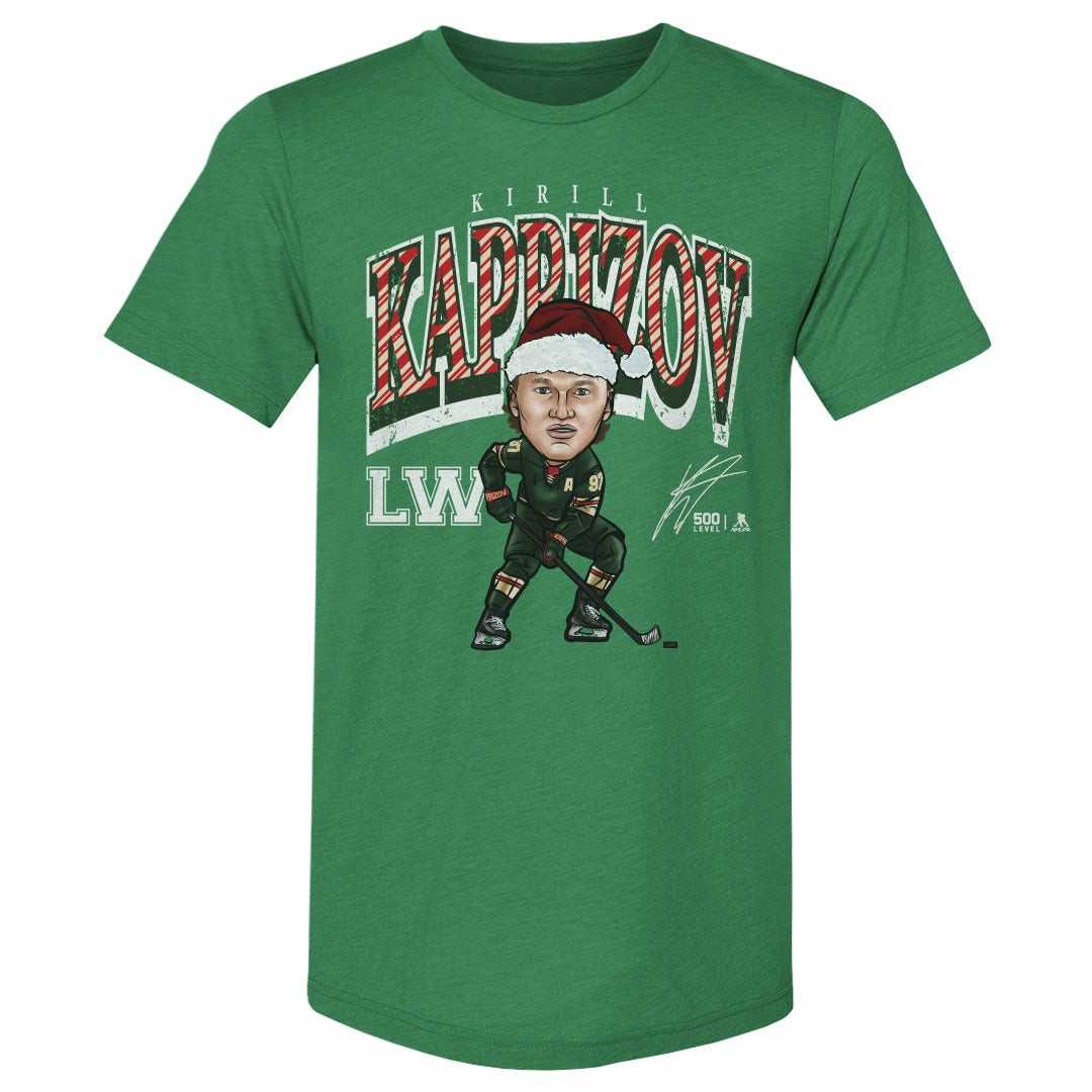 Kirill Kaprizov Minnesota Cartoon Santa Hat