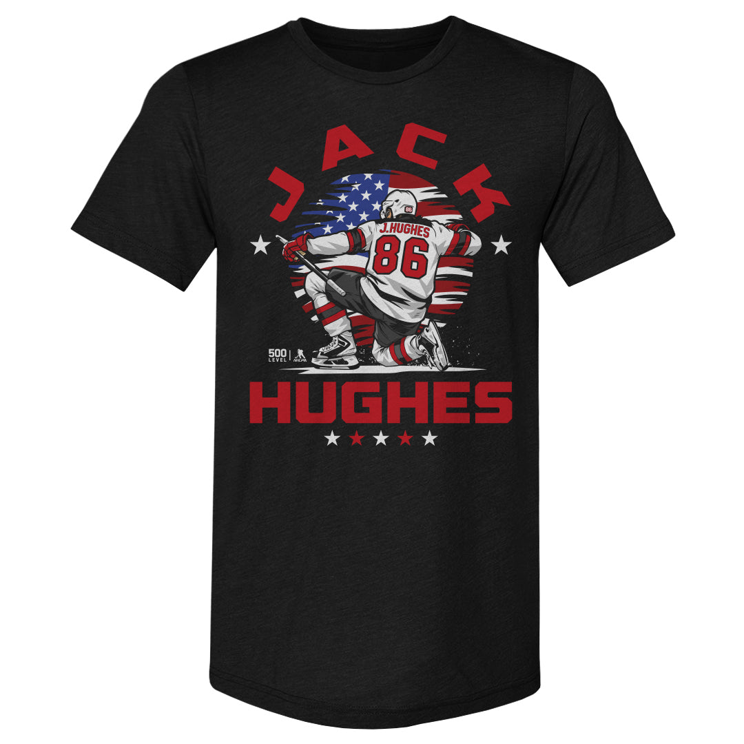 Jack Hughes New Jersey USA Flag Celebration
