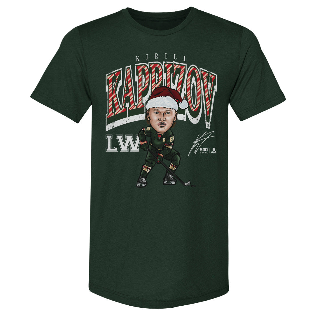 Kirill Kaprizov Minnesota Cartoon Santa Hat 3