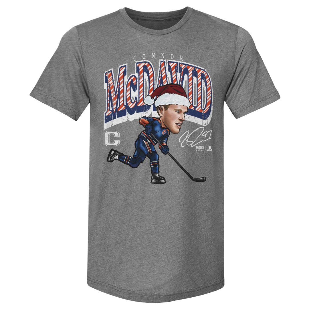 Connor McDavid Edmonton Cartoon Santa Hat