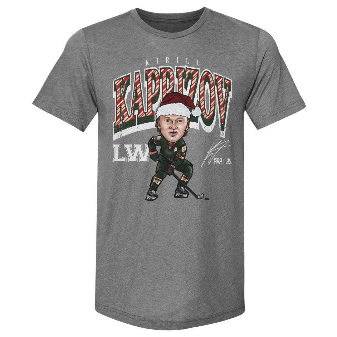 Kirill Kaprizov Minnesota Cartoon Santa Hat