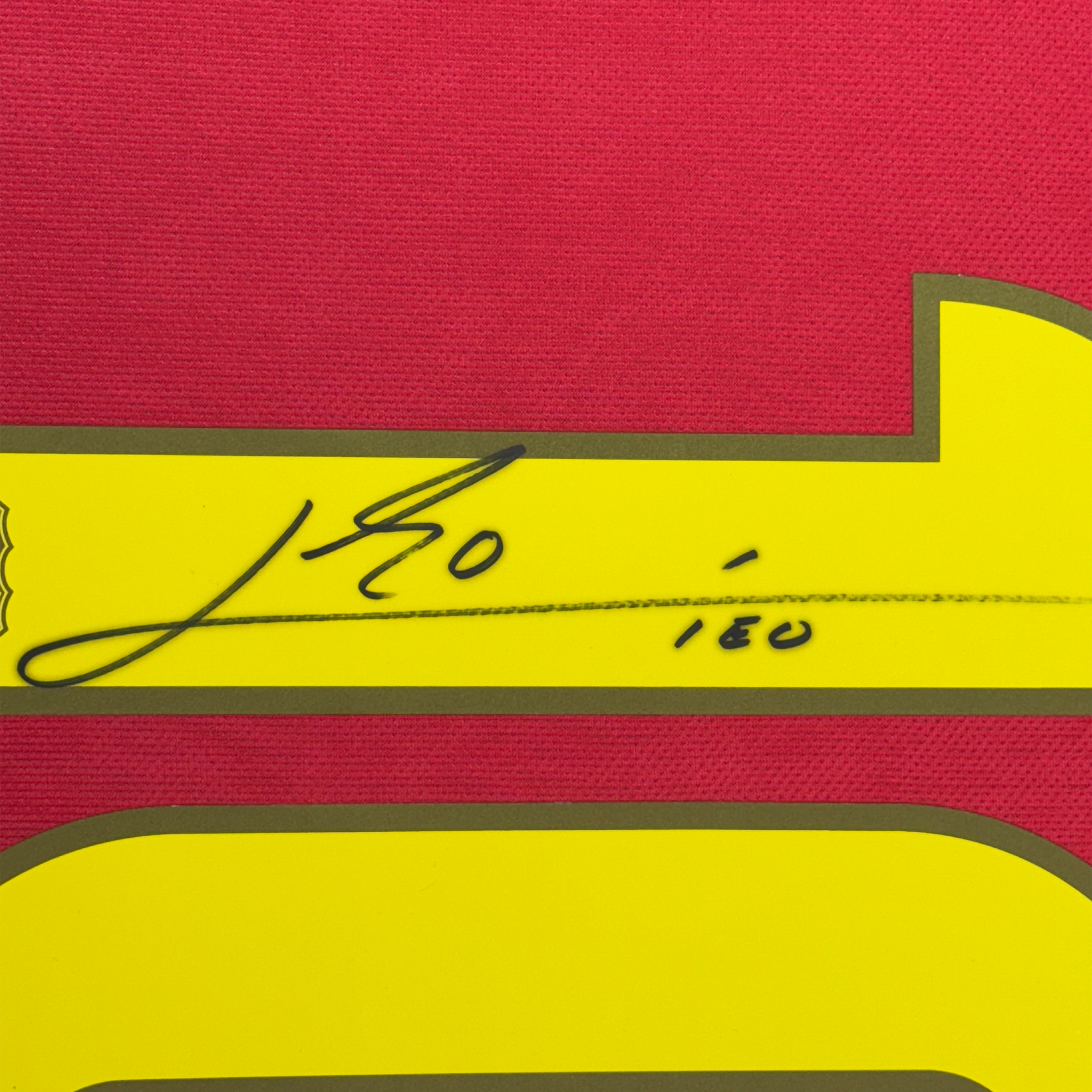 Framed Autographed/Signed Lionel Leo Messi 35x39 FC Barcelona Soccer Jersey Beckett BAS COA 2