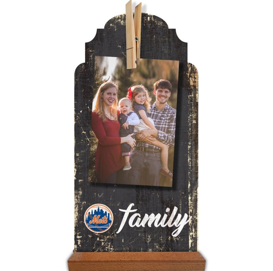 New York Mets 6'' x 12'' Family Clothespin Sign 1