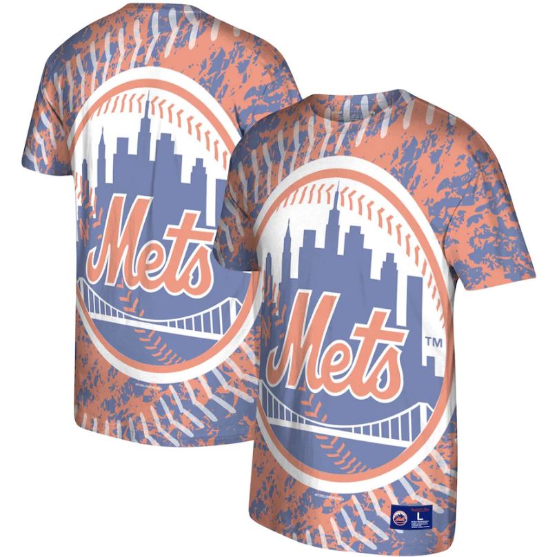 New York Mets Mitchell & Ness Orange Jumbotron T-Shirt 1
