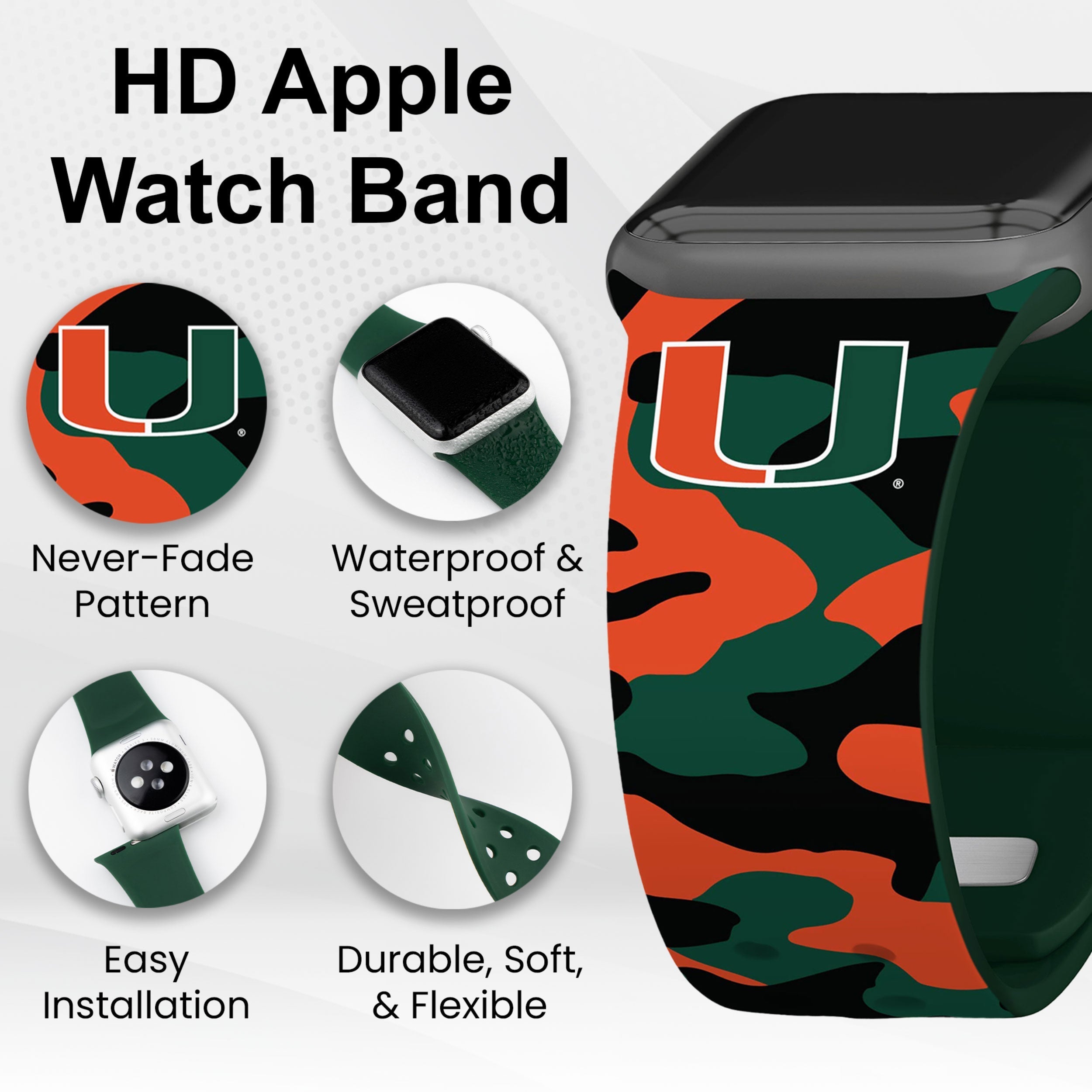 Miami Hurricanes HD Apple Watch Band | Affinity Bands 28