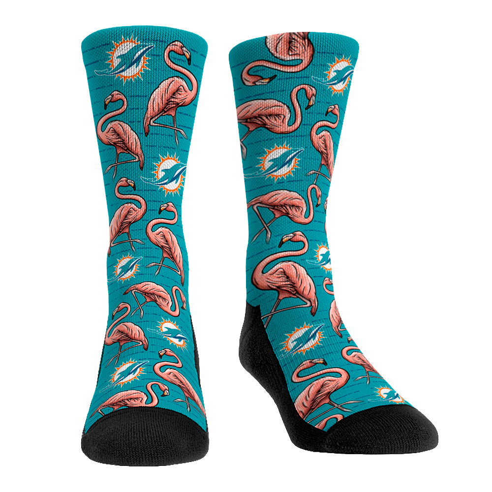 Miami Dolphins - Flamingos | Rock 'Em Socks 1