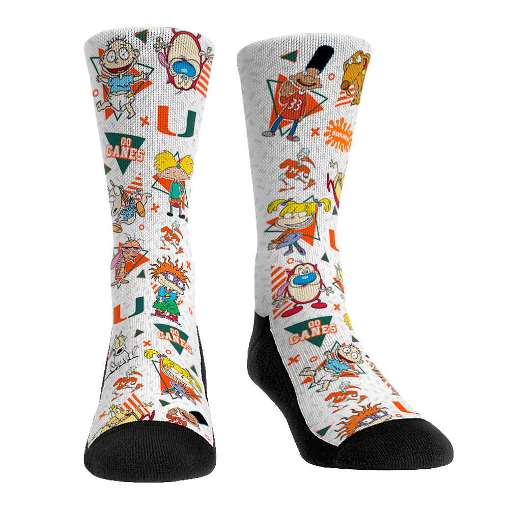 Miami Hurricanes - 90's Nickelodeon Characters All-Over | Rock 'Em Socks 1