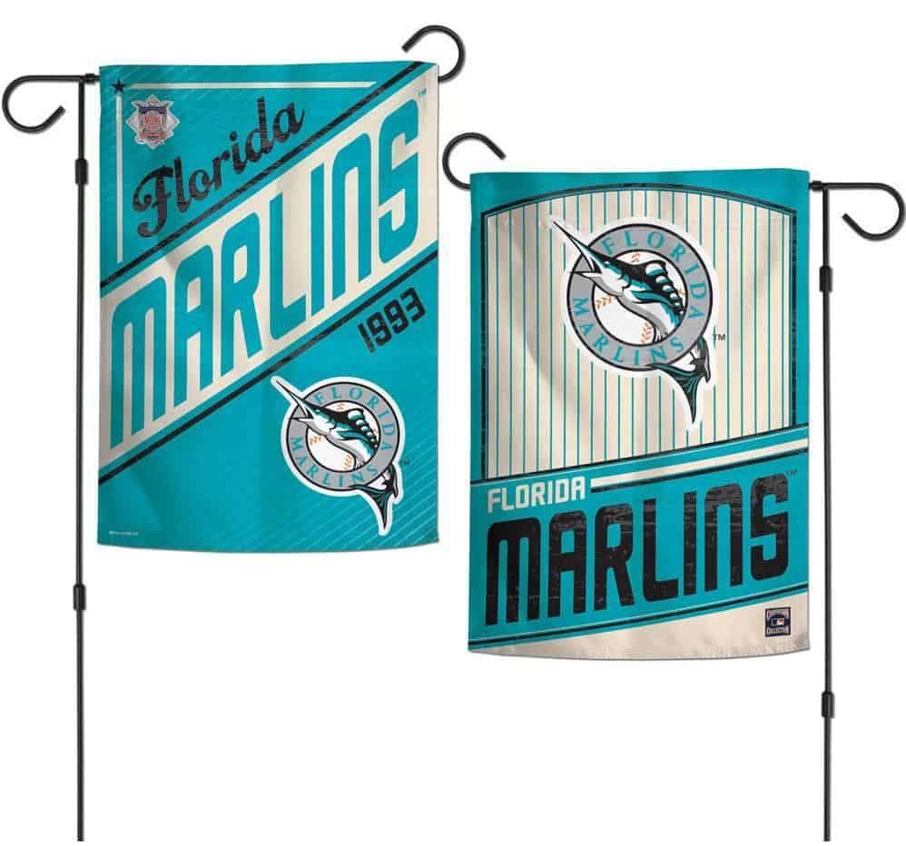Miami Marlins Garden Flag 2 Sided Vintage Retro 1