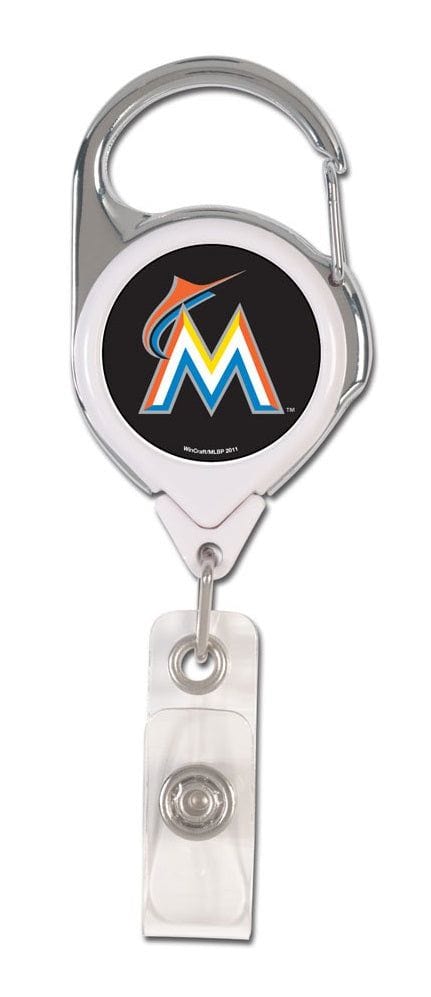 Miami Marlins Reel 2 Sided Retractable Name ID Holder